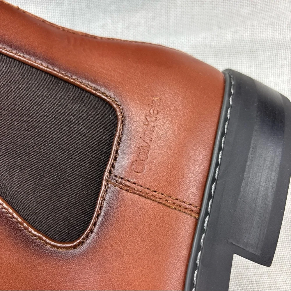 Calvin Klein Mens Fenwick Brown Chelsea Boots Shoes 13M